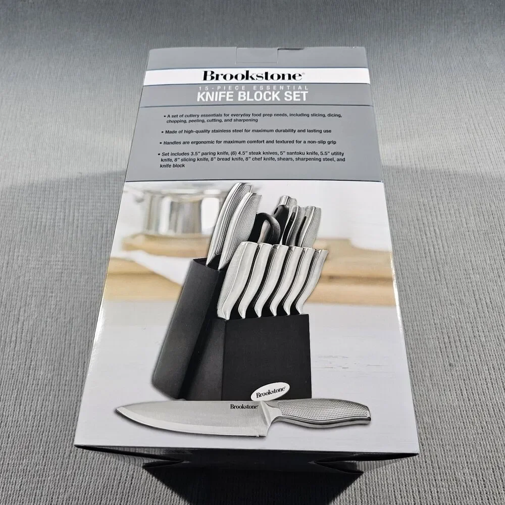 Brookstone 15 Piece Essential Knife Block Set | Eclectic-Systems MarketPlace